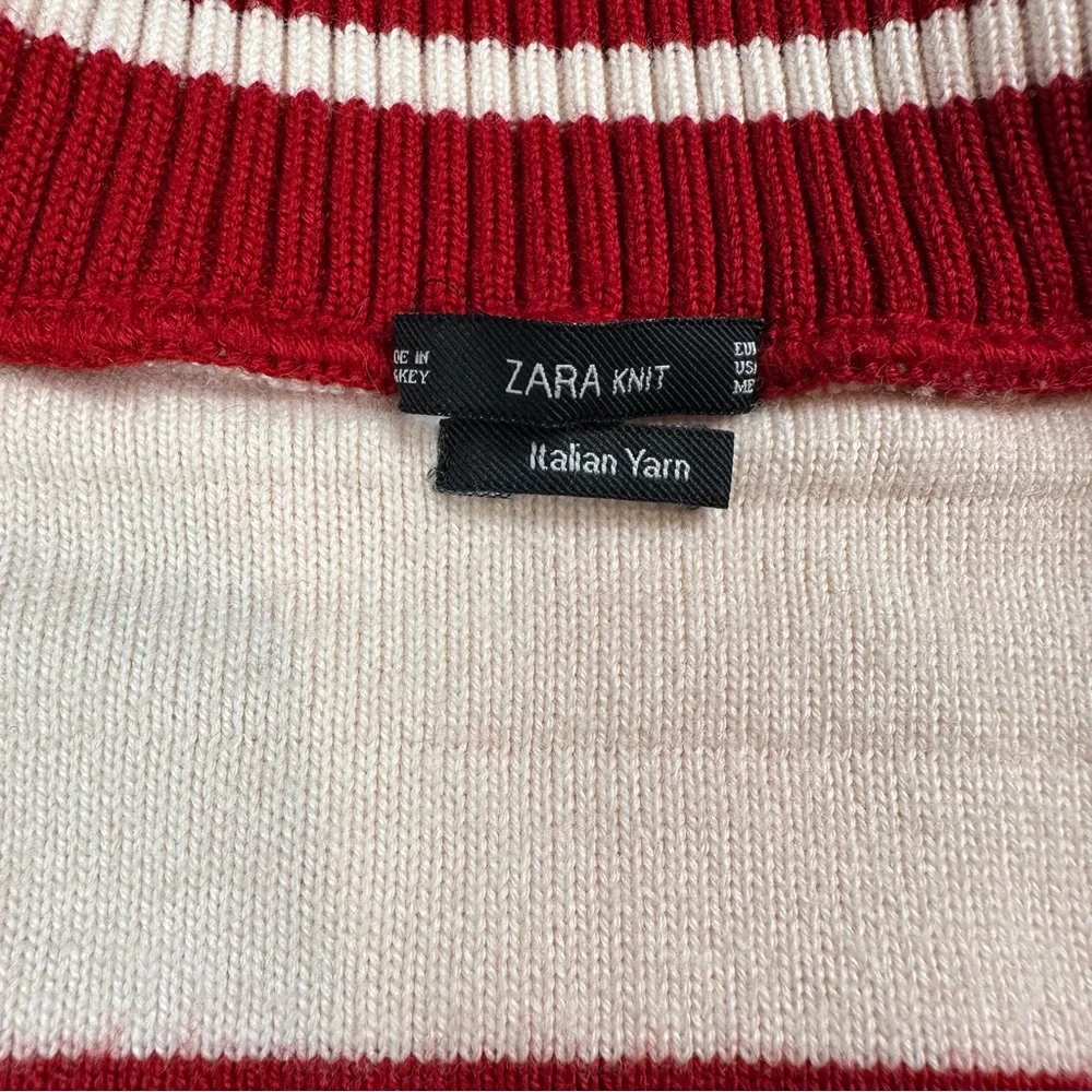 Women’s Zara Knit Nordic Full Zip Italian Yarn Vintage Wool Sweater Size‎ Medium